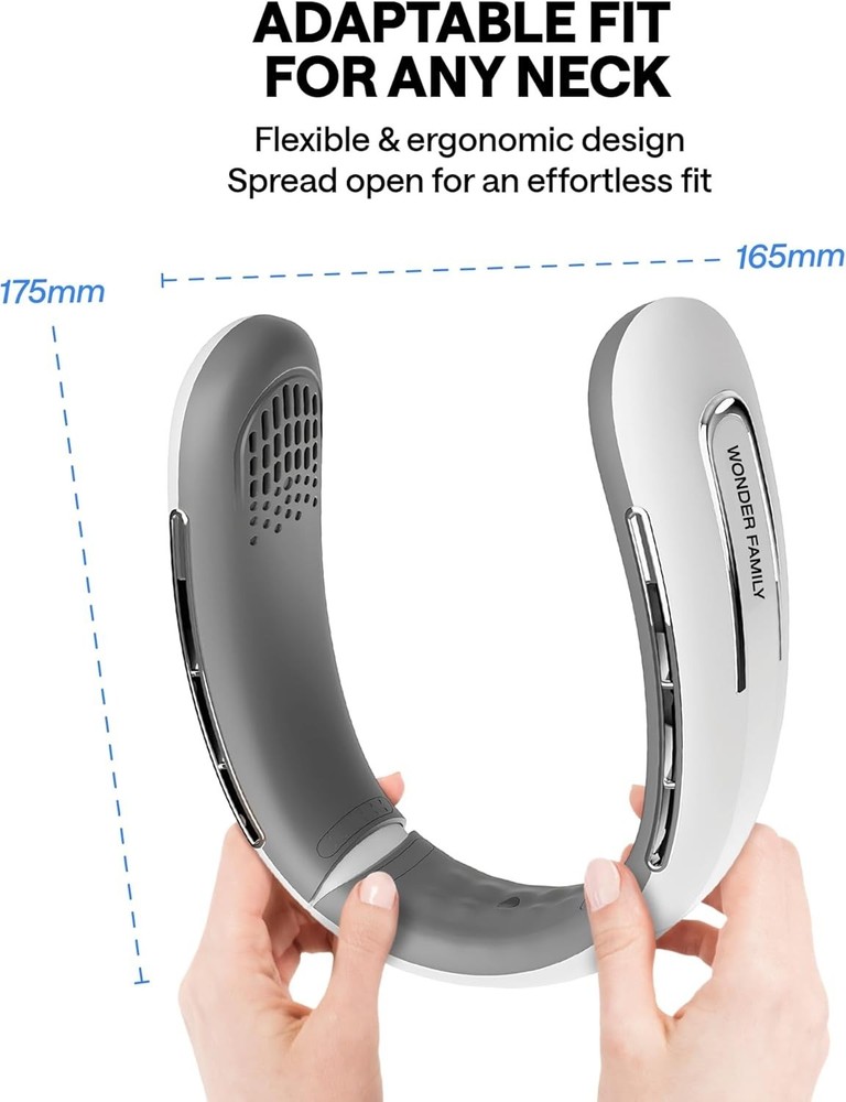 Rechargeable Neck Fan – Portable with 5 Speed Modes – Extended Package