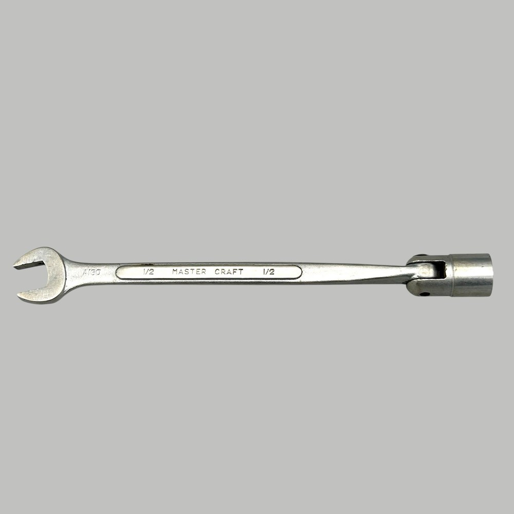 Mastercraft 1/2” Combination Swivel Flex Socket Wrench 12 Pt & Open Ended Japan