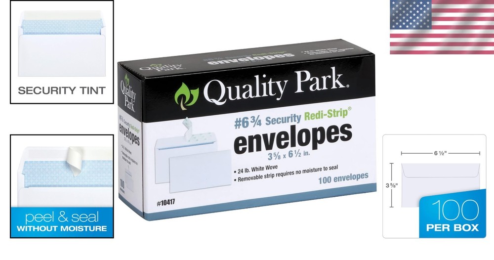 100 Count Self-Sealing Security Envelopes with Enhanced Tint – 3-5/8 x 6-1/2