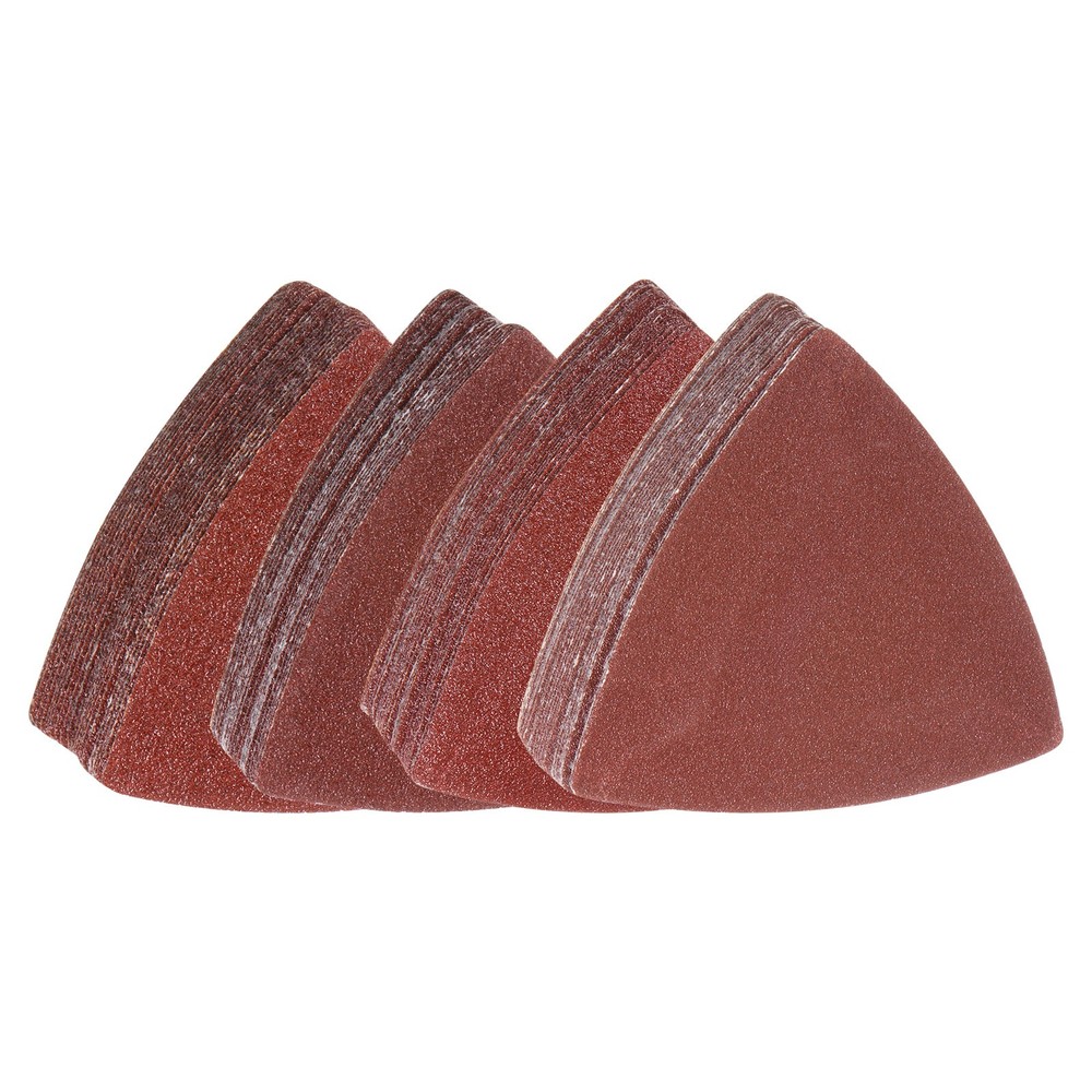100Pack 60/80/100/120 Grits 80mm Aluminum Oxide Triangular Sandpaper Sanding Pad