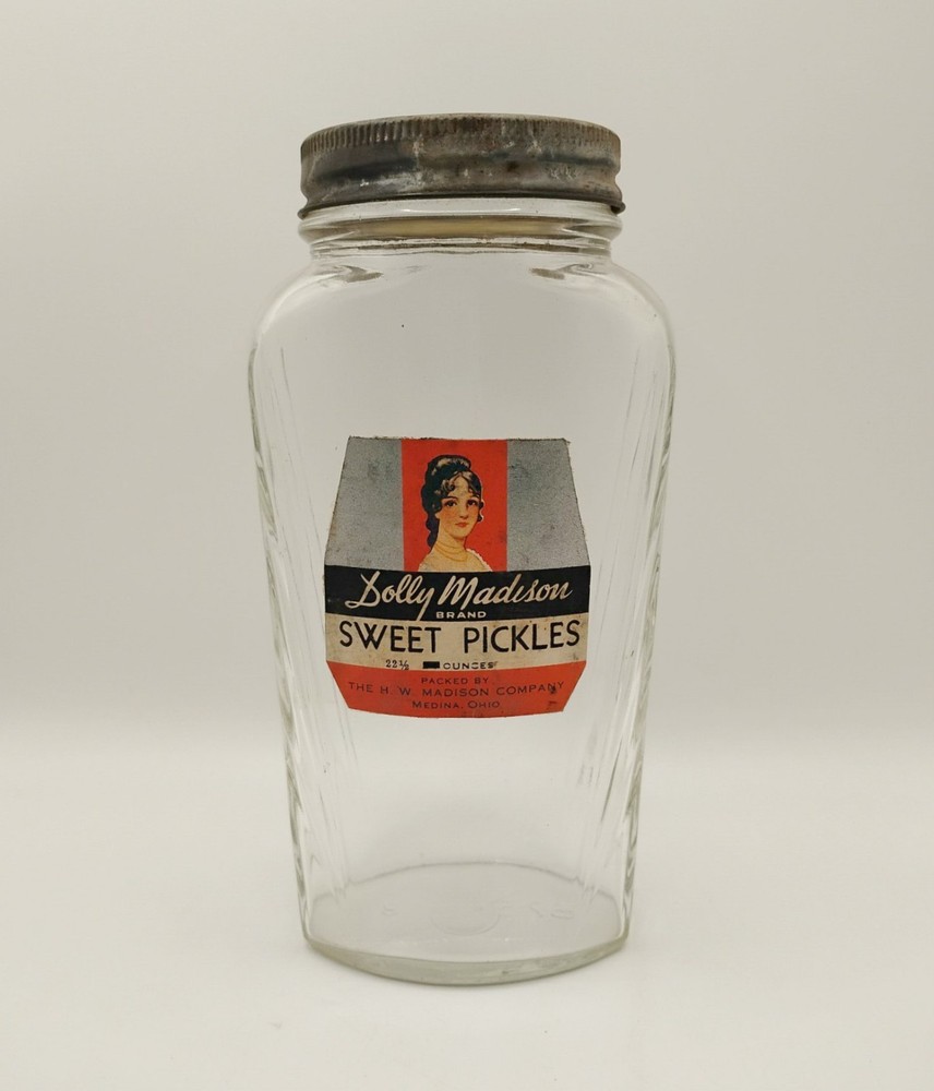 Antique Dolly Madison Pickle Jar Nice