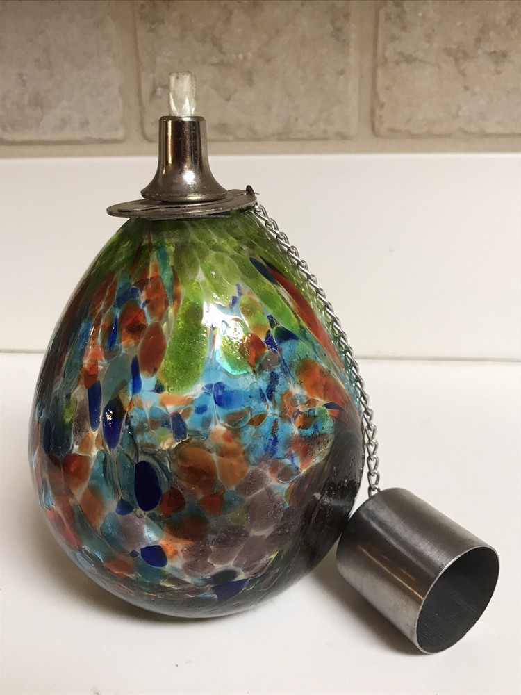 Pear Shaped Glass Oil Lamp