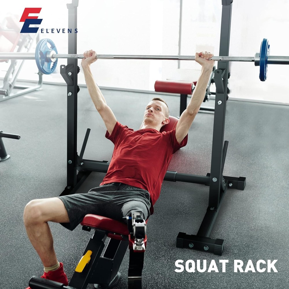 Squat Rack Stand Adjustable Bench Press Rack Barbell Rack Stand Multi-Function