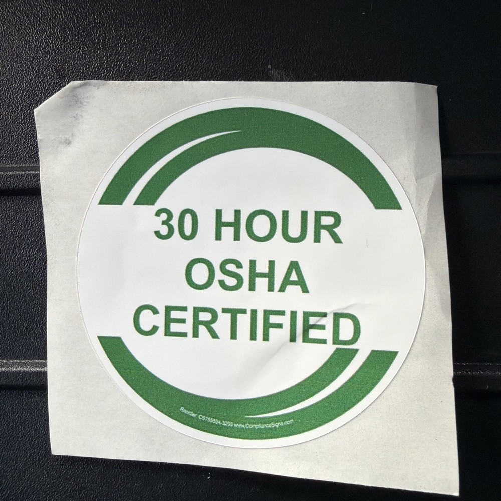Hardhat Sticker Helmet Label Osha 30