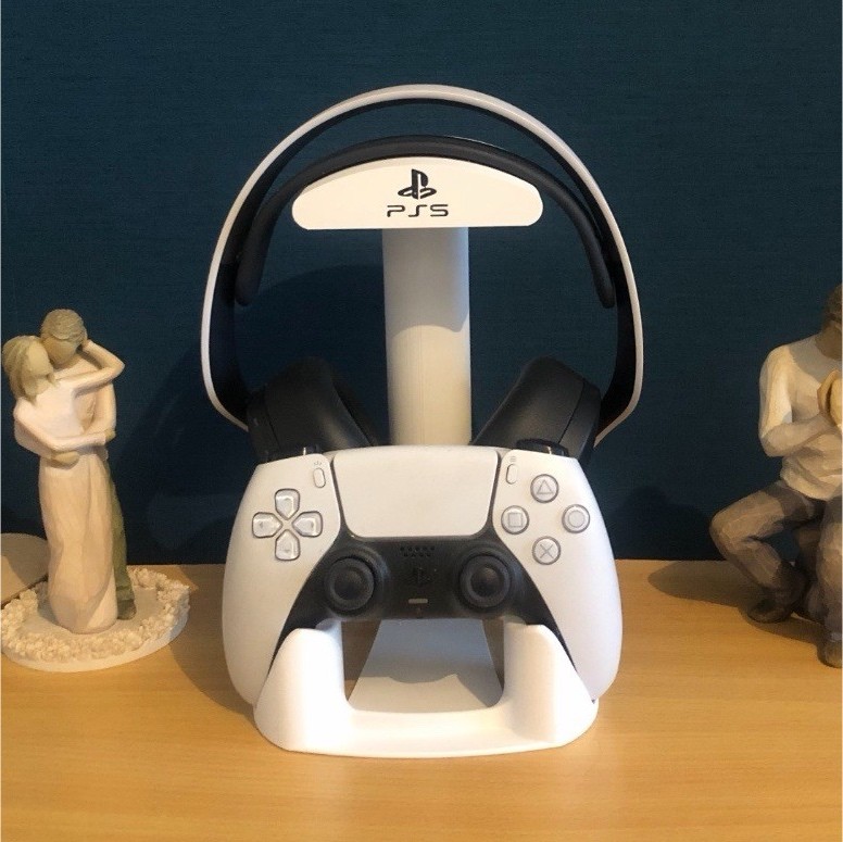 PlayStation White Black Headset Controller Stand for PS5 Plastic Mount