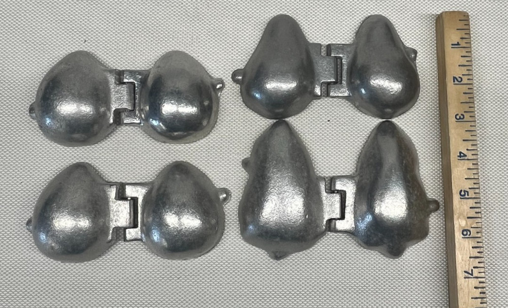 Assorted Fruit Shaped Pewter Ice Cream Molds
