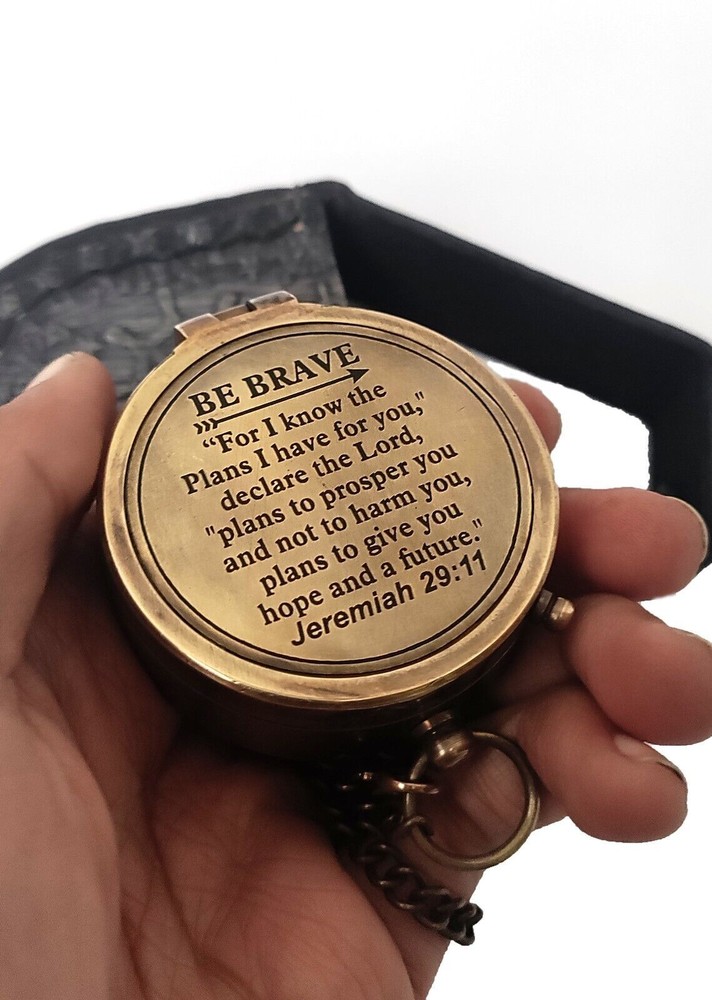 Personalised Compass for Son, Personalized Gift, Antique Brass Engraved Compass