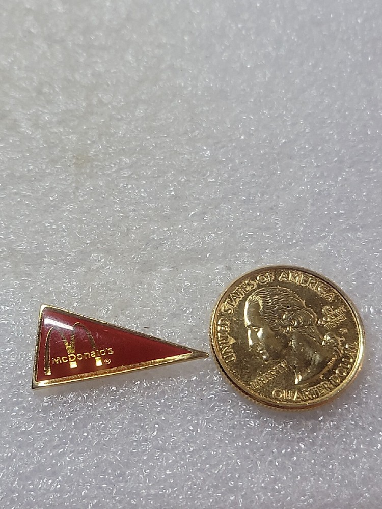 Vintage McDonald's Triangular Flag Style Enamel Lapel Pin Single Clutch Back