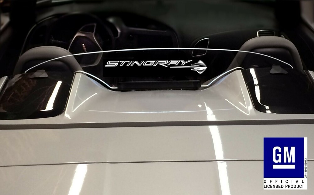For 2014-2019 Corvette C7 Coupe Stingray Text Etching Wind Deflector Blocker