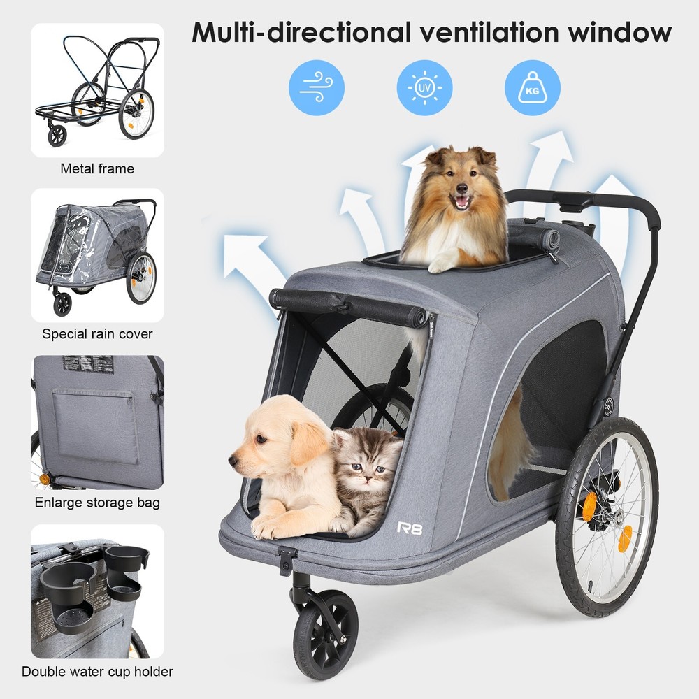 Beberoad Pets Stroller Foldable Pet Stroller R8 Luxury Dog Stroller Pet Trailer