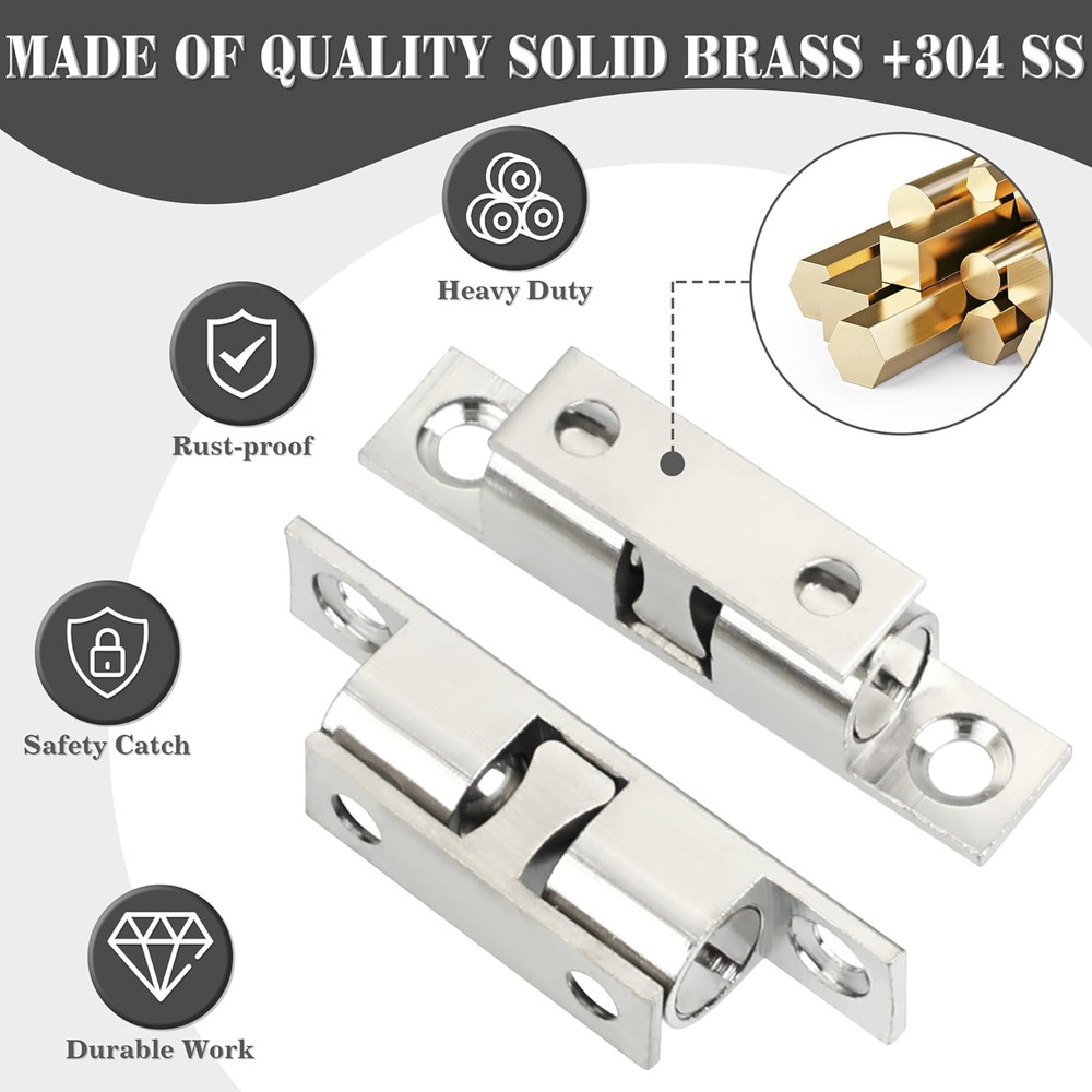 Double Roller Catch Cabinet Latches,Adjustable Double Ball Tension Roller Catch
