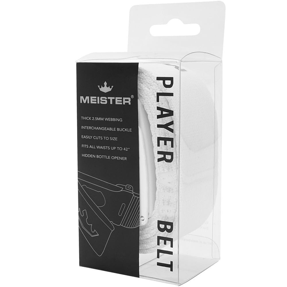 Meister Player Golf Web Belt - Adjustable & Reversible White