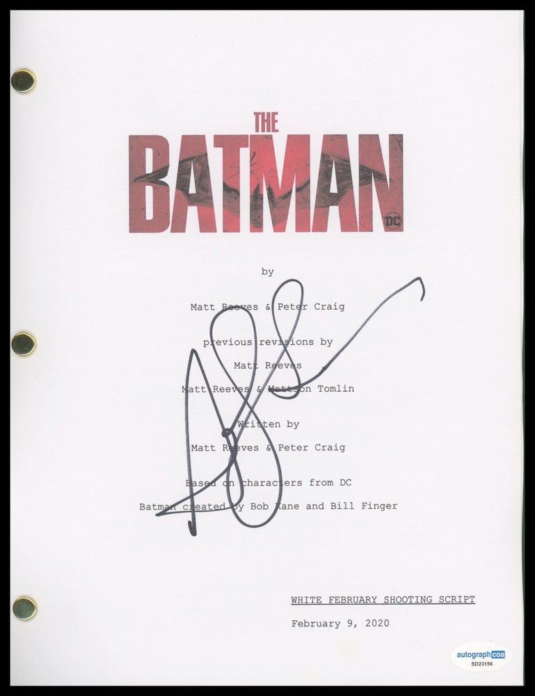 Andy Serkis "The Batman" AUTOGRAPH Signed 'Alfred' Full Script Screenplay ACOA