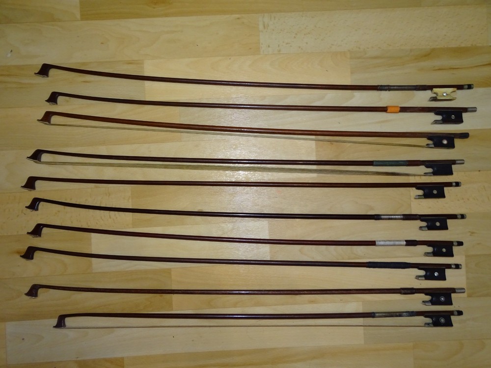 10 OLD VIOLIN BOWS FOR RENOVATION (S070)