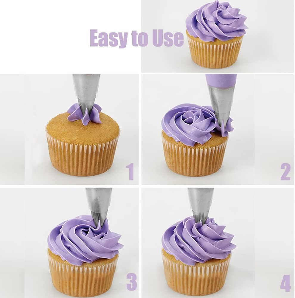 1M Piping Tip for Cake Decorating,Seamless Icing Tips,3 Pcs Decorating Tips,Open