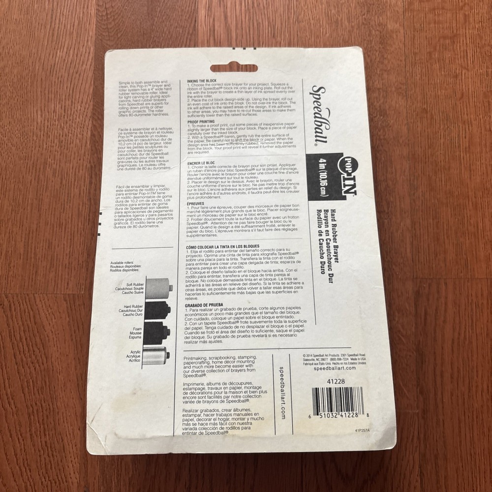 Speedball Pop-In Hard Rubber Brayer
