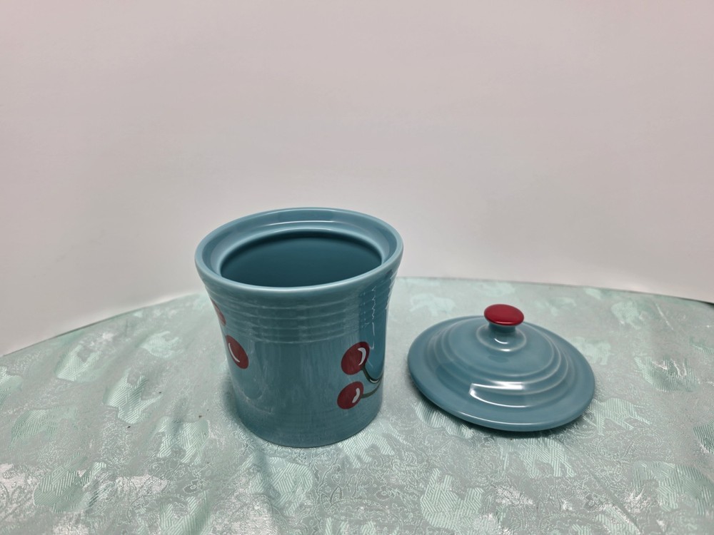 Fiestaware Exclusive Jam Jar Turquoise With Cherries