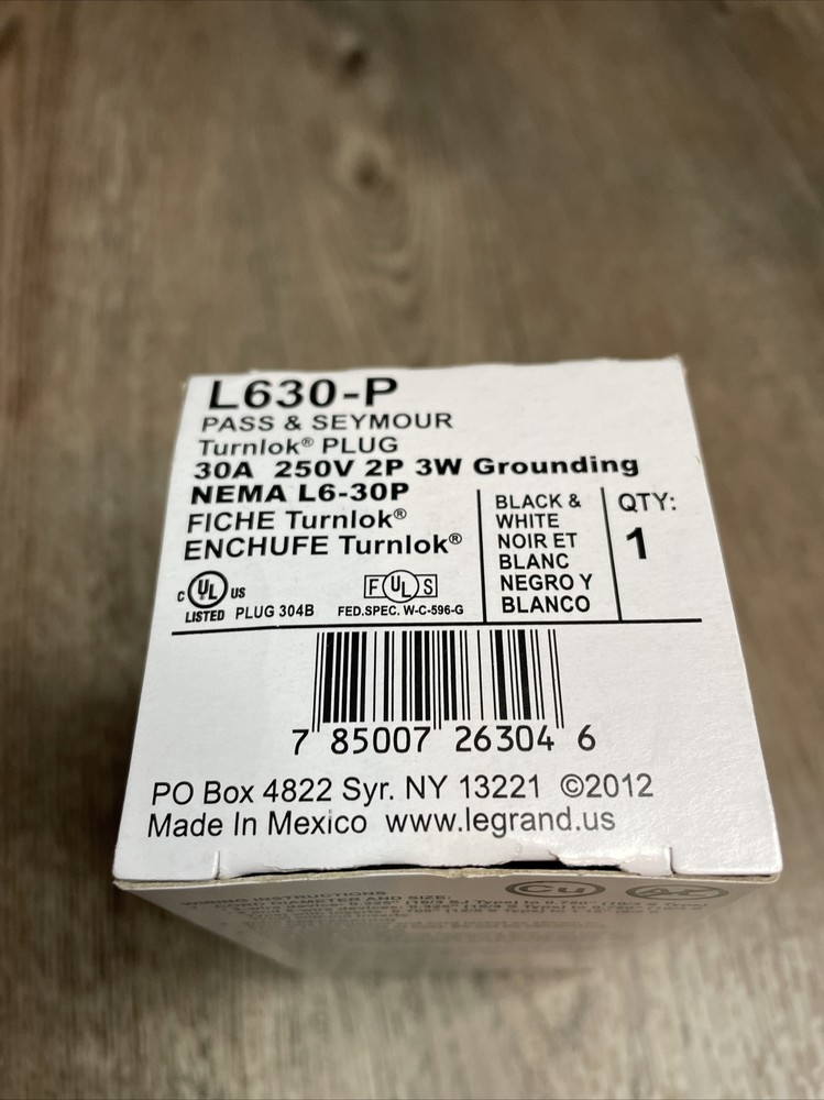 Pass & Seymour L630P 30 Amp 250v Plug