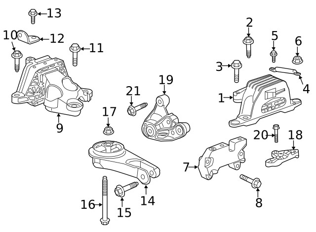 Genuine GM Trans Mount Bracket Bolt 11610907