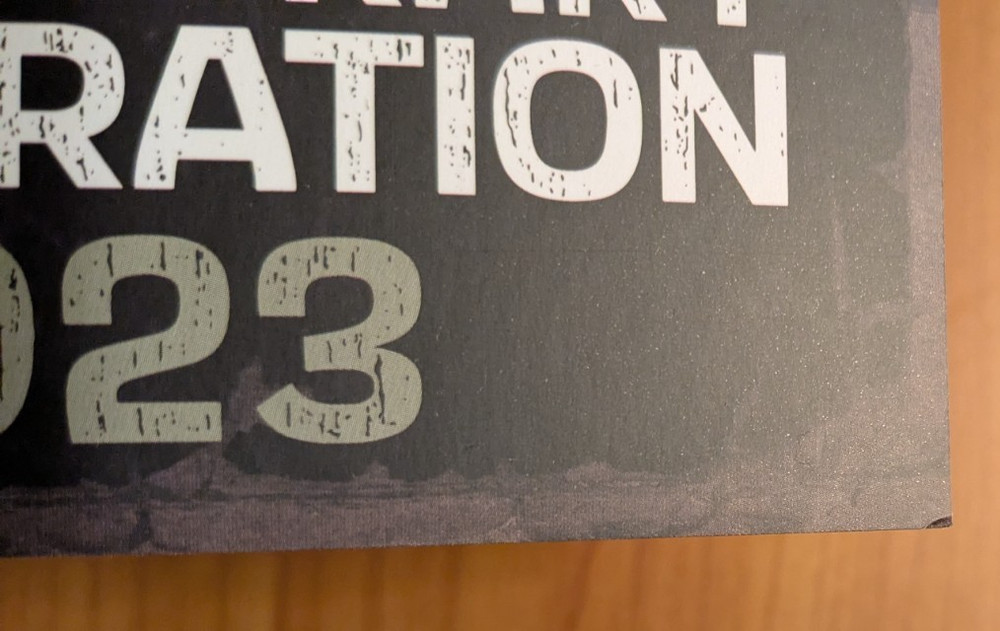 Black Library Celebration 2023 paperback anthology with bookmark
