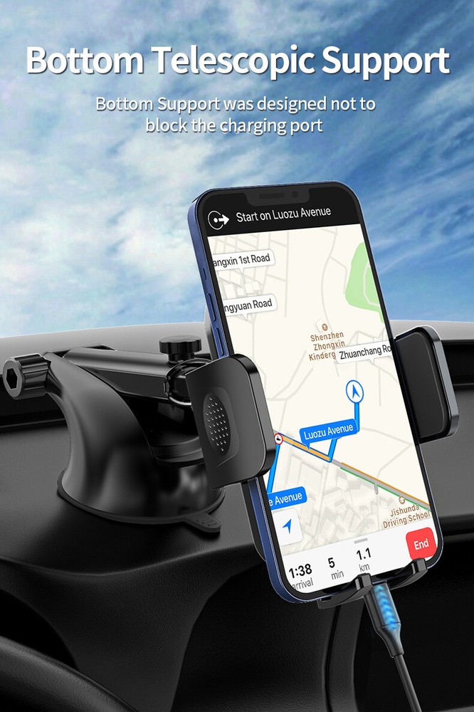 Mobile Cell Phone Holder Car Mount Universal 360° Windshield Dashboard Air Vent