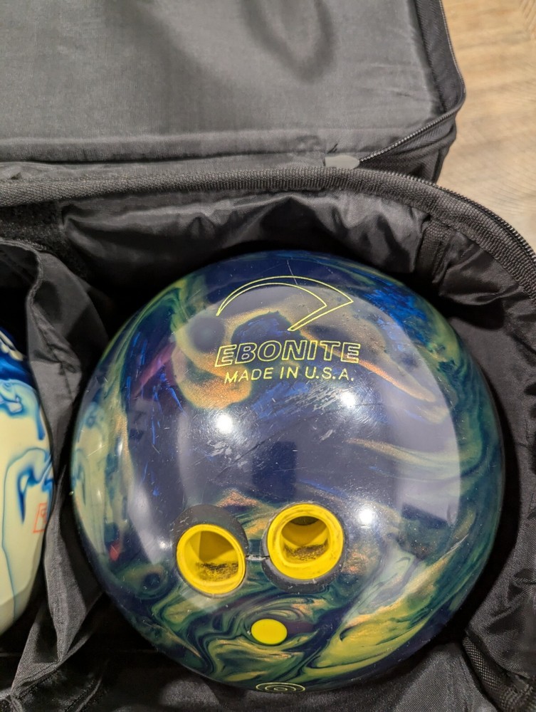 Ebonite Two Ball Roller Bag With Two Balls-Please Read!