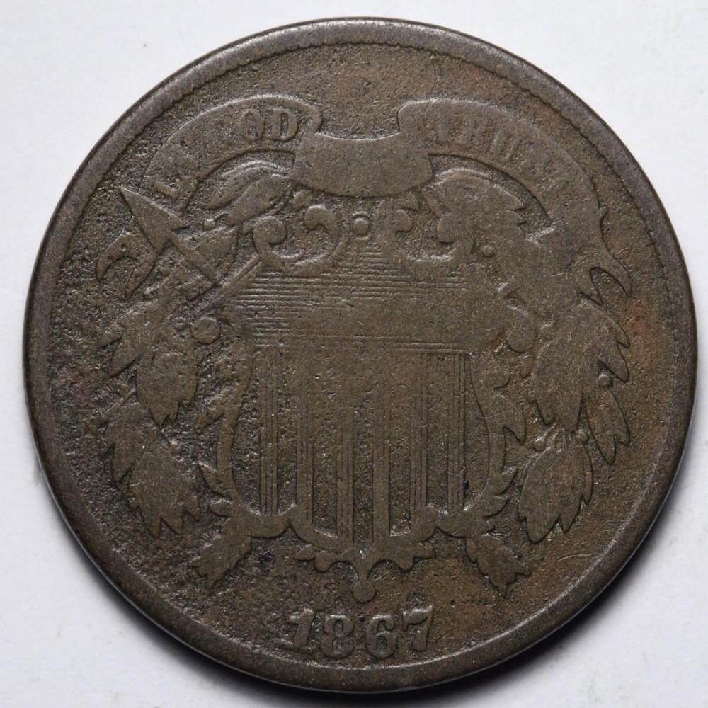 1867 Two Cent Piece VG E349 ZTCQ