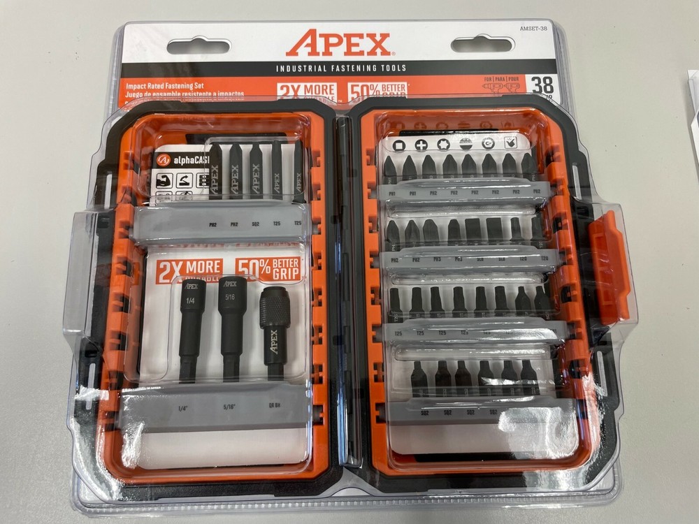Crescent Apex-AMSET-38 38pc alphaCASE Fastening Bit Set