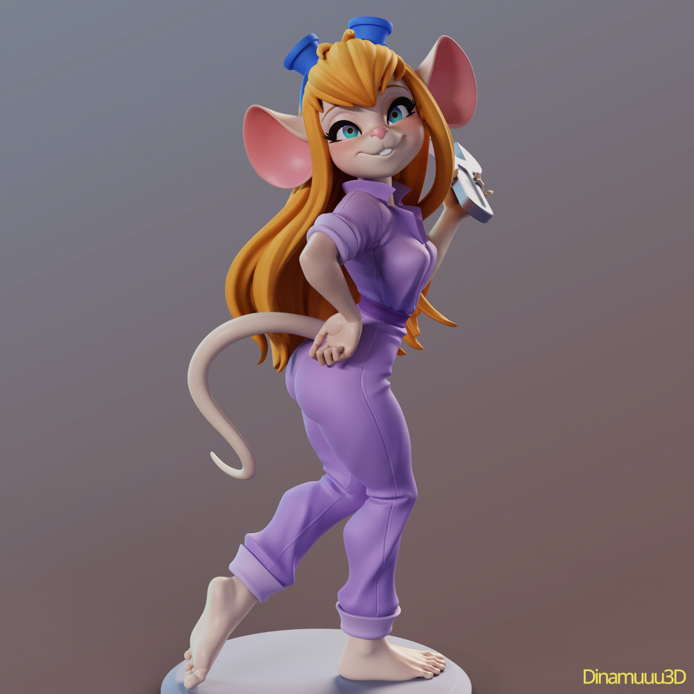 Gadget Hackwrench 3D Model Resin Statue Part Kit-Space Gray-Unpainted
