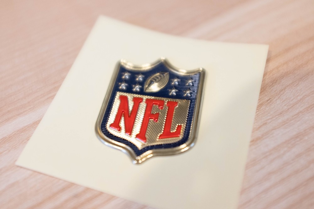 Gold NFL Shield MVP Iron On Plastic Jersey Patch New