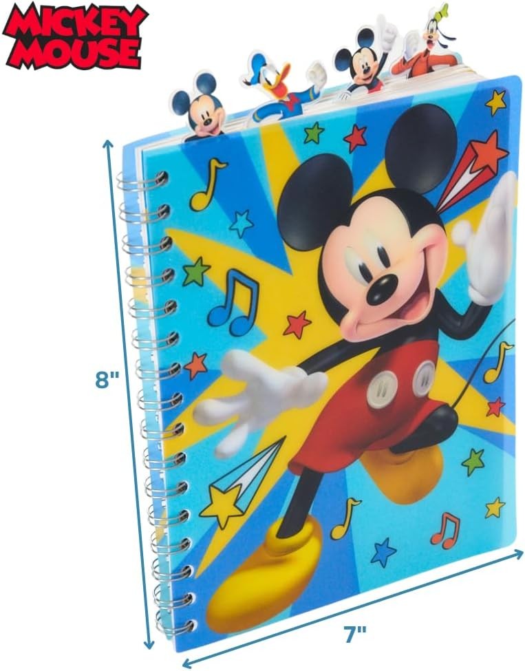 Innovative Designs Disney Mickey Mouse Journal Notebook, Spiral Bound, 96 Lined