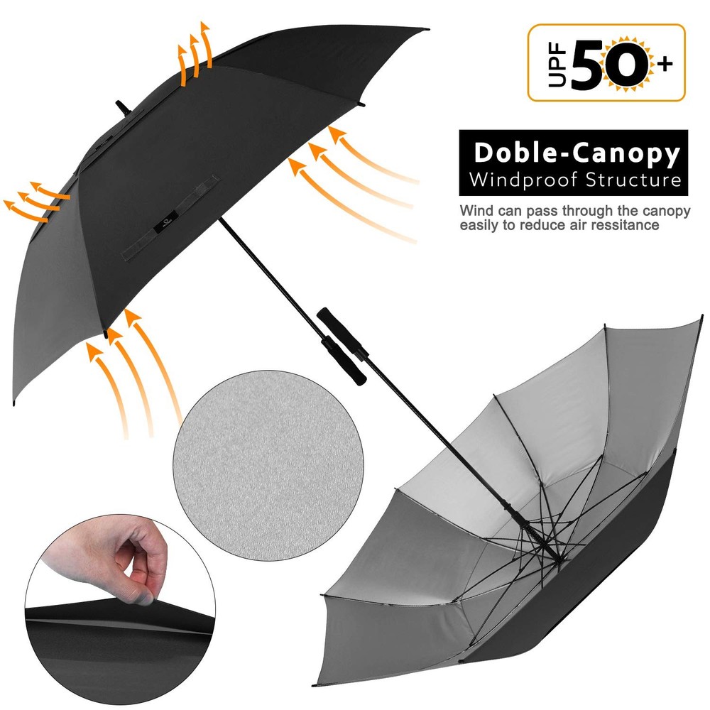 Prospo 68 Inch Extra Large Golf Umbrella Double Canopy Automatic Open Sun Rain