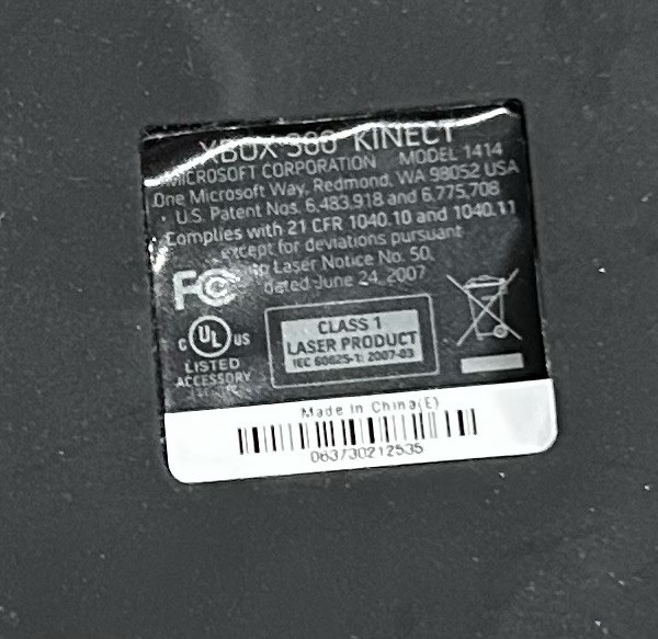 MICROSOFT Xbox 360 KINECT Black Sensor Bar Model # 1414
