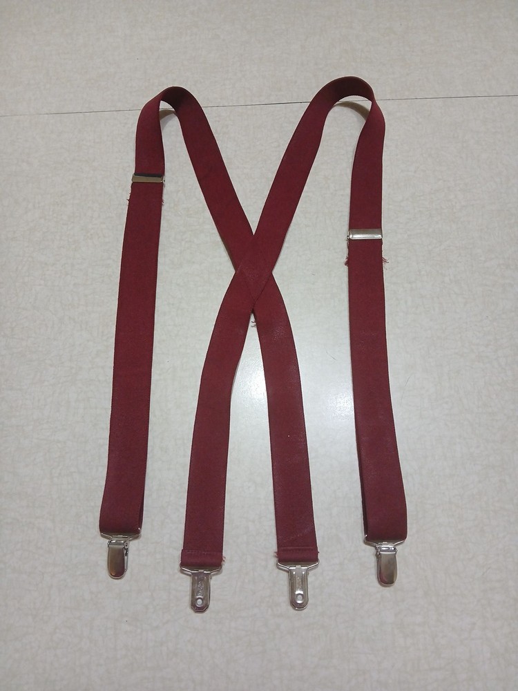 Pelican Suspenders Red Elastic Adjustable