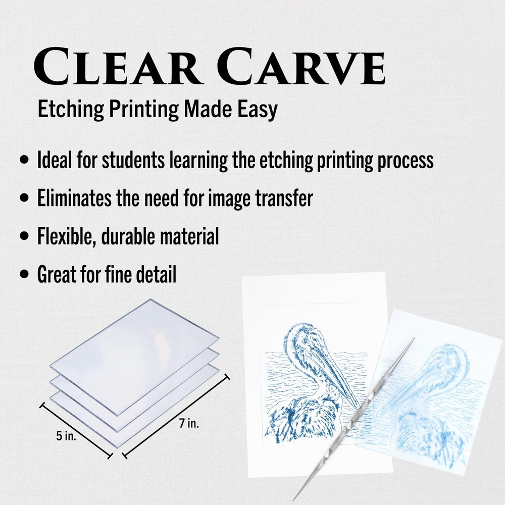Richeson & Co. Printmaking Starter Kit - Clear Carve Etching Set, Includes Cl...