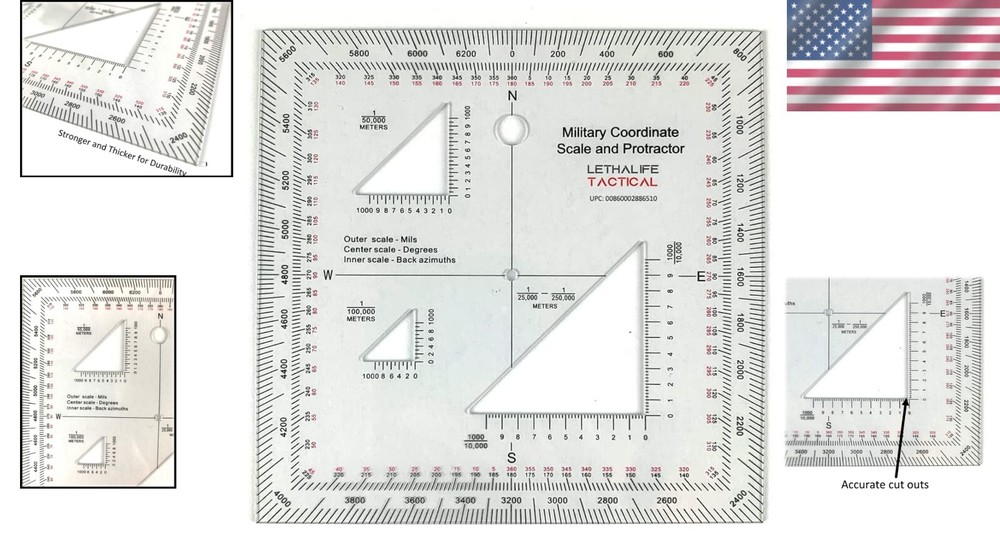 Compact Military Navigation Tool with Multi-Scale Measurements for Professionals