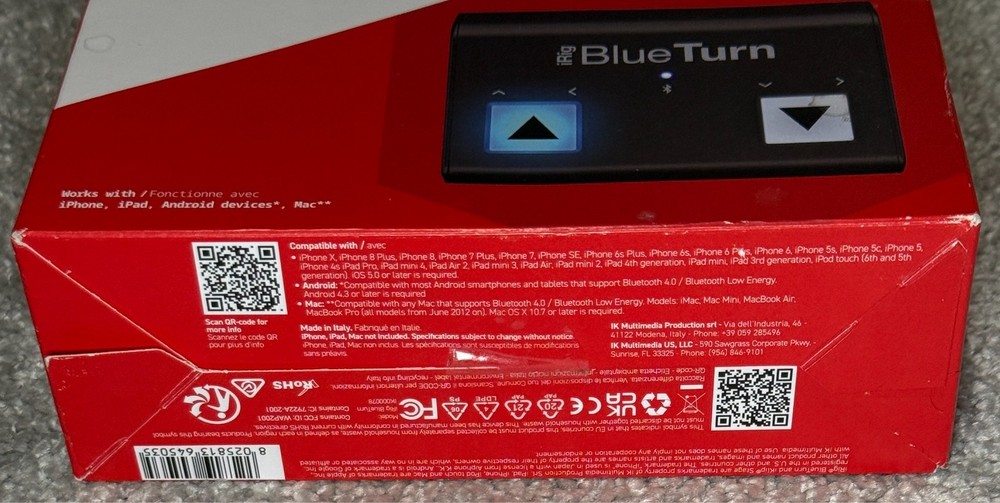 IK Multimedia iRig BlueTurn Bluetooth Page Turner For Iphone, Ipad, Mac, Android
