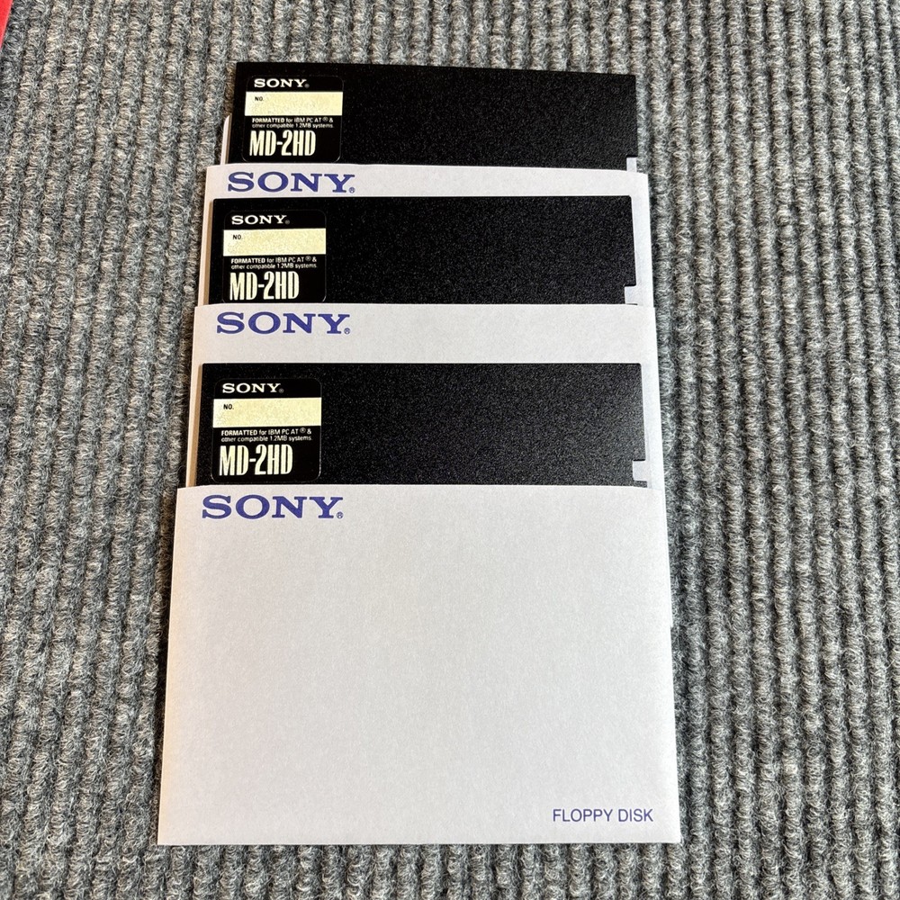 Sony 5.25" Floppy Disk MD-2HD 3 Unused Discs