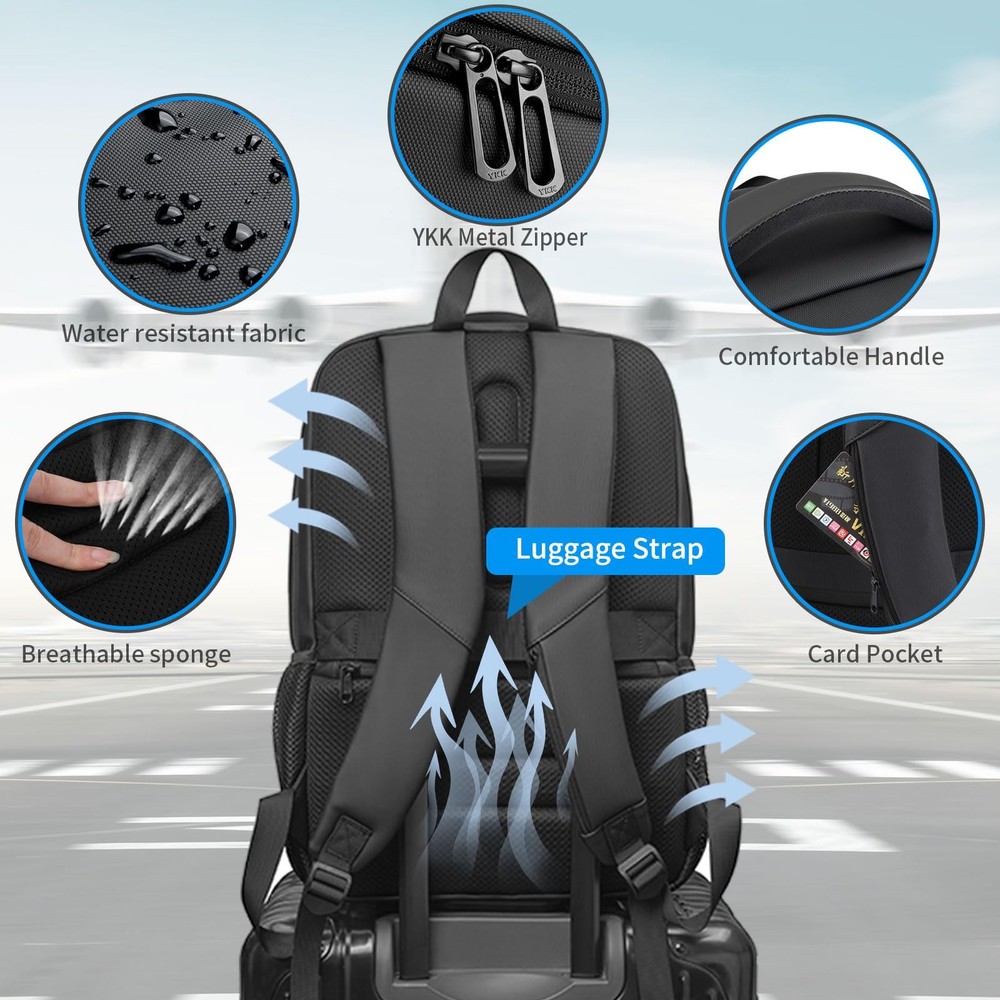 Business Backpack for Men, Tech-Savvy Laptop Backpack with USB Charging Port ...