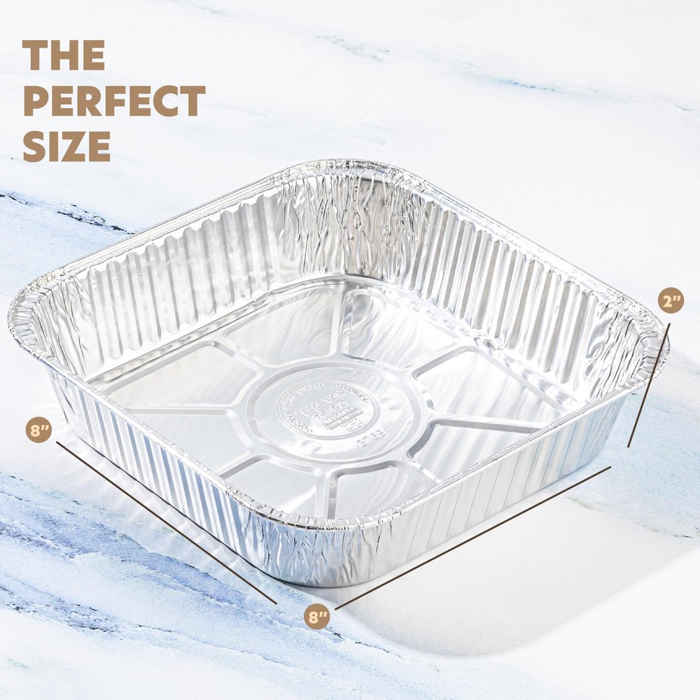 PLASTICPRO 5 Pack 8" Aluminum Pans w/ Lids