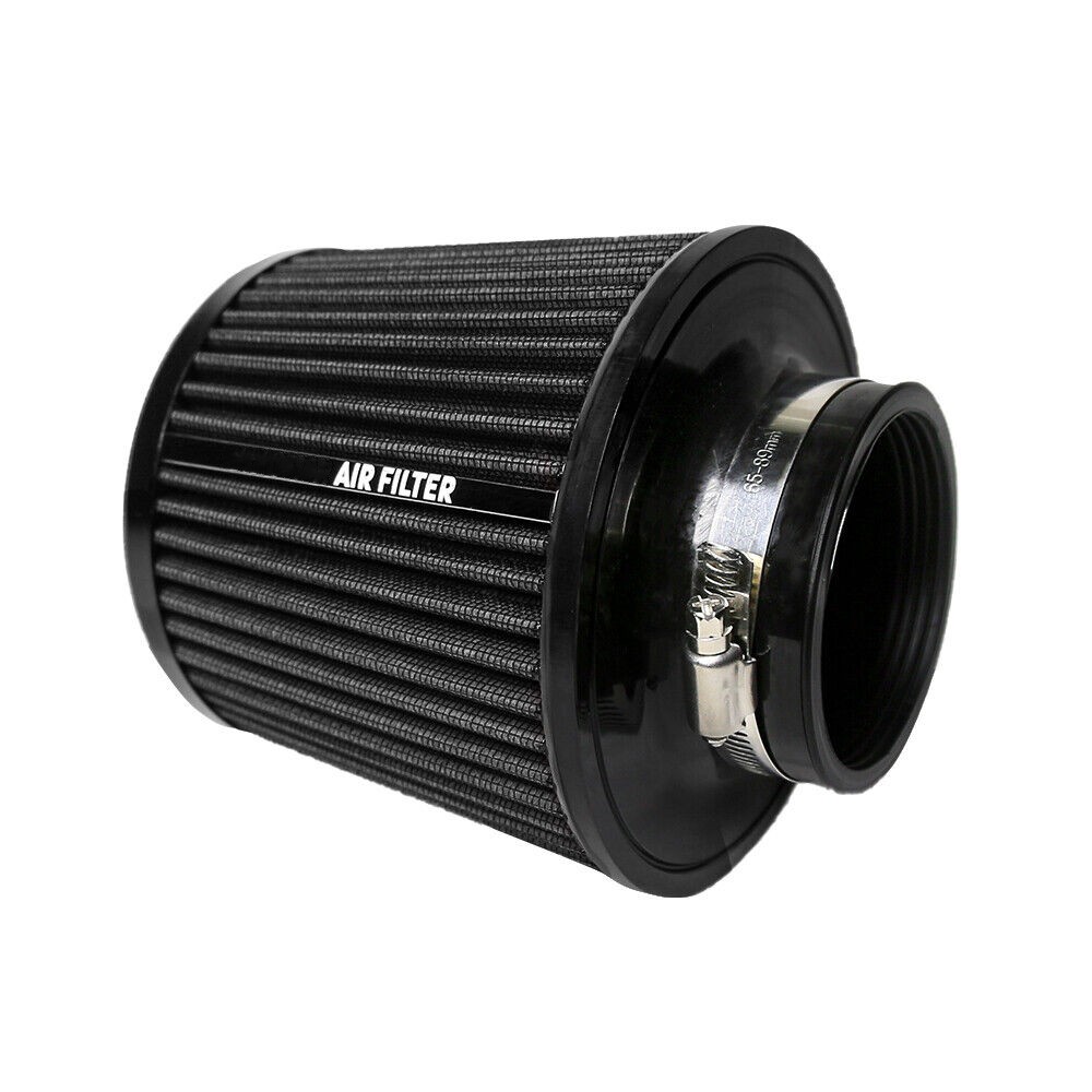 3" 76mm High Black Flow Inlet Dry Air Filter Cold Air Intake Cone Replacement