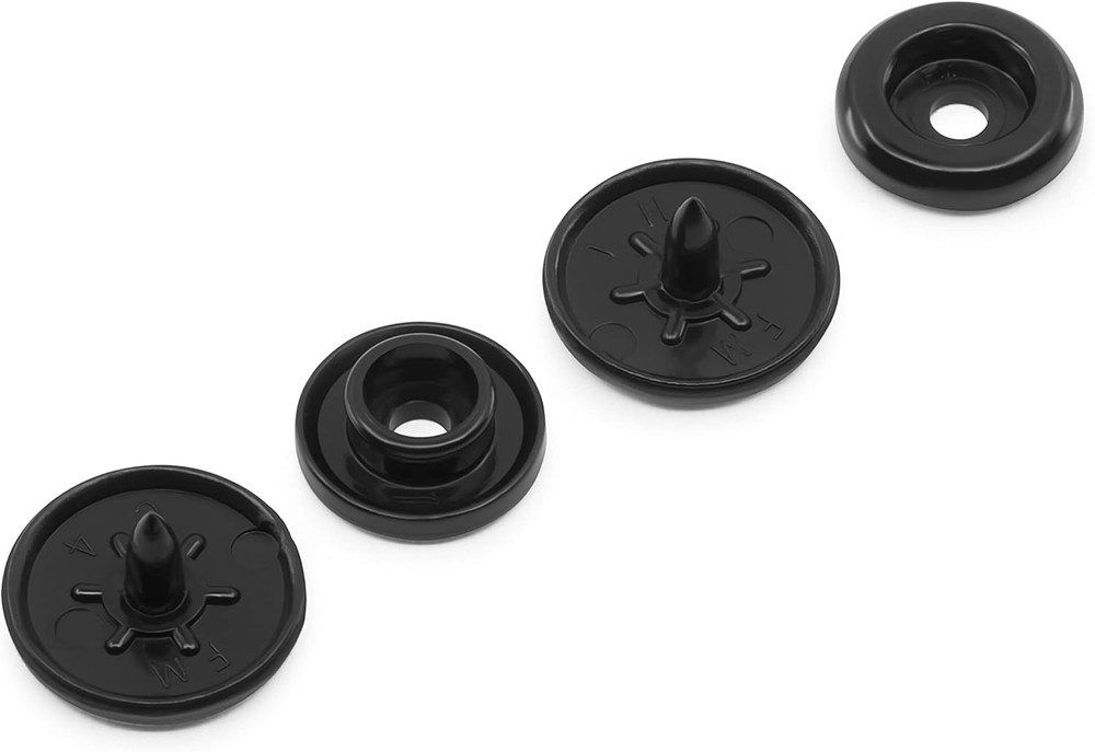 Plastic Snaps, Round, Black, Size 20 12-Count