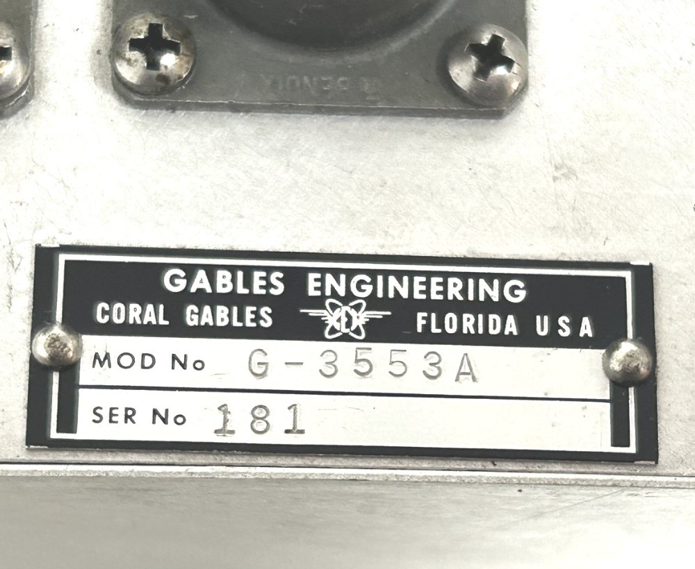 Gables G-3553A Aircraft Altitude Alert Control Panel