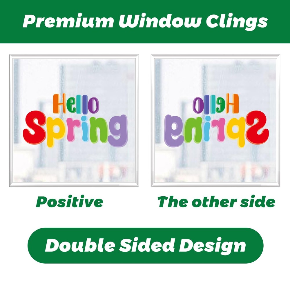 Vibrant Spring & Summer Window Clings - 9 Sheets 127PCS Classroom