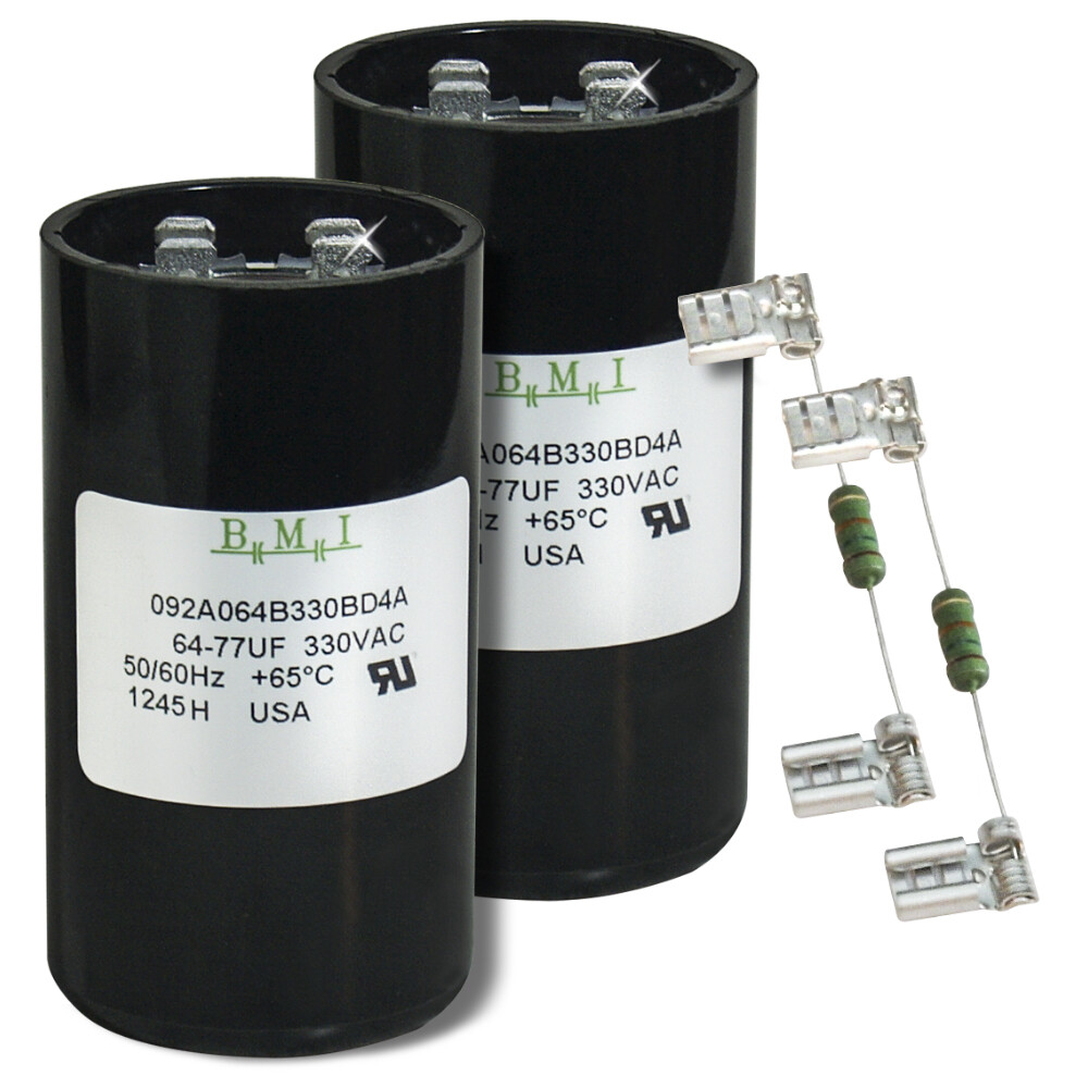(2) PACK , 64-77 UF MFD HVAC Motor Start Capacitor 330 VAC VOLT with Resistor