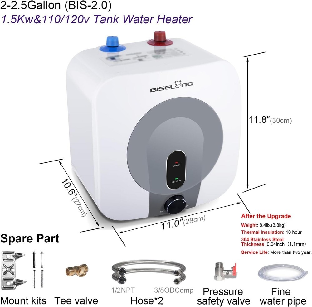 Smart Mini Electric Water Heater with 98% Efficiency - Ideal for Food Trucks