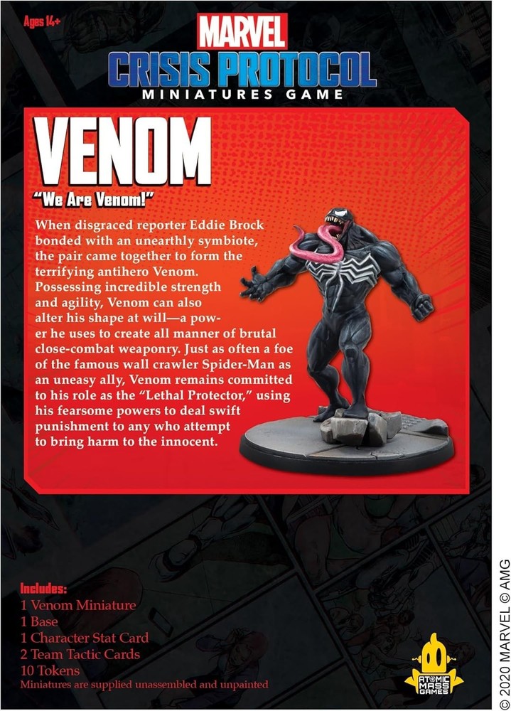 Dynamic Two-Player Marvel Crisis Protocol Venom Character Pack - 90 Min Playtime
