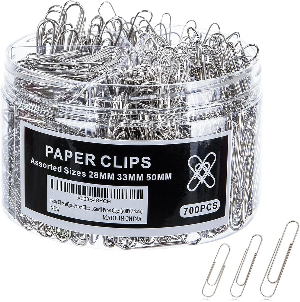 700Pcs Paper Clips Assorted Sizes Large (700PCS)