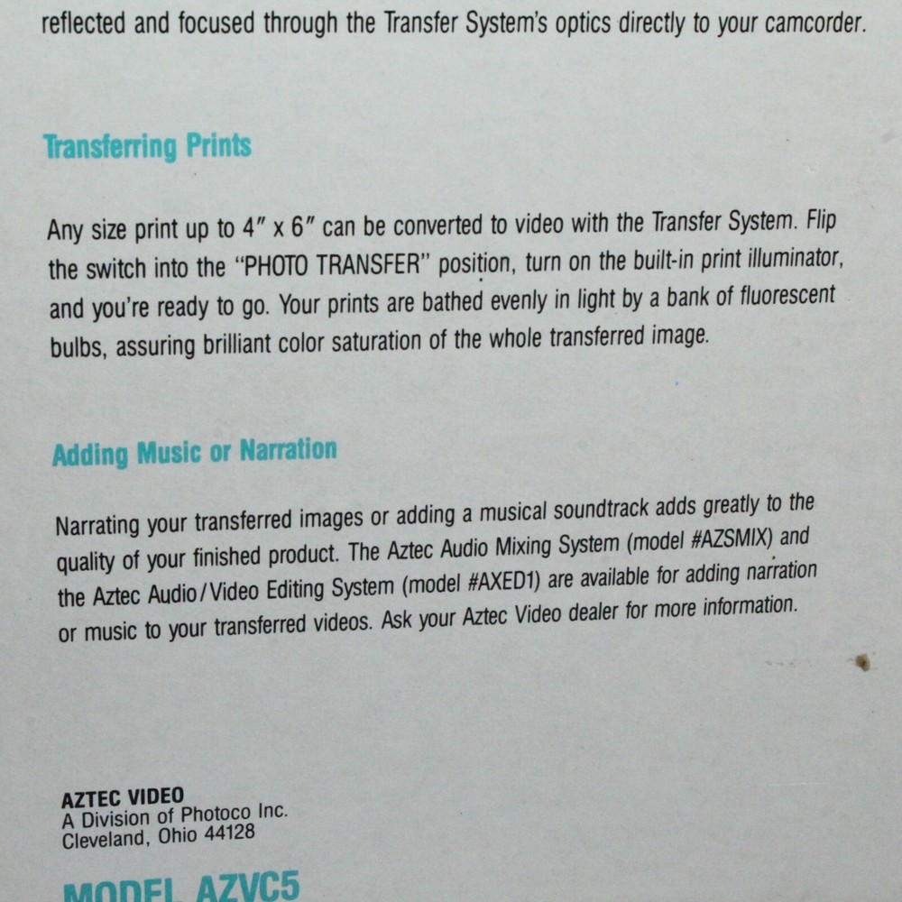 Aztec Deluxe Video Transfer System, New in Box