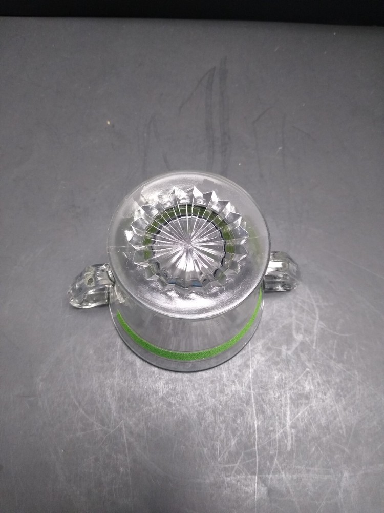 Kent Glass Green Stripe Sugar Bowl